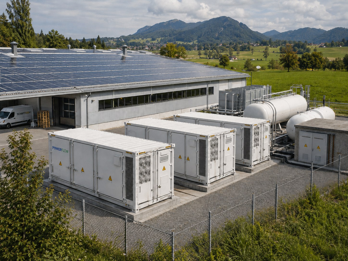 Energieautarke Schuhproduktion mit BESS und Wasserstoffspeicher